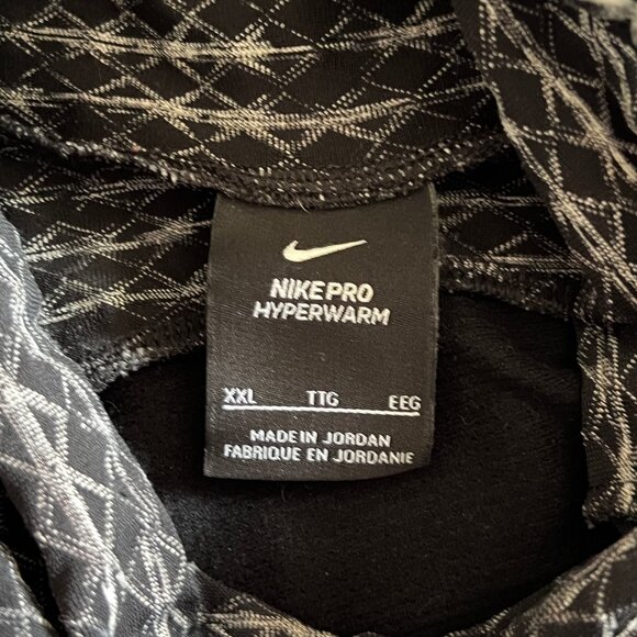 Nike Pro Hyperwarm Top‎ Womens XXL Black Gray Base Layer Compression Long Sleeve - Picture 6 of 12
